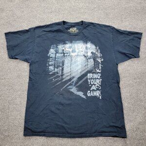 Bonehead Outfitters Tshirt Mens XL Blue Short Sleeve Outdoors Hunting Deer‎